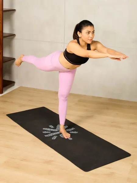 Yoga Mat-Unisex-TPE-Black--6 Mm-With Bag and Strap