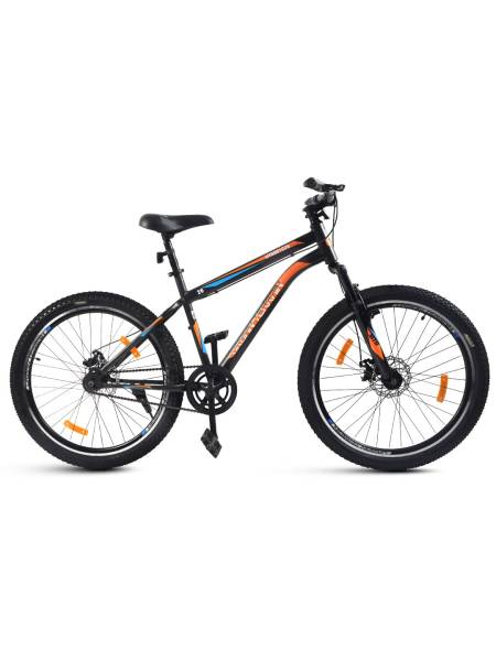 UT5001S26 Steel Single Speed 26 inch Mountain Cycle, Dual Disc Brake, Front Suspension, Double Wall Alloy Rim, Black, Free Diet Plan, Free Trainer Sessions, Cycling Event (Free Doorstep Installation only on Cultsport.com)