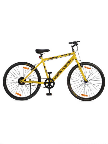 UT7002S26 Steel Single Speed 26 inch City Bike, Yellow, Free Diet Plan, Free Trainer Sessions, Cycling Event (Free Doorstep Installation only on Cultsport.com)