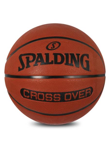 SPALDING Crossover Rubber Basketball (Orange, Size: 7)