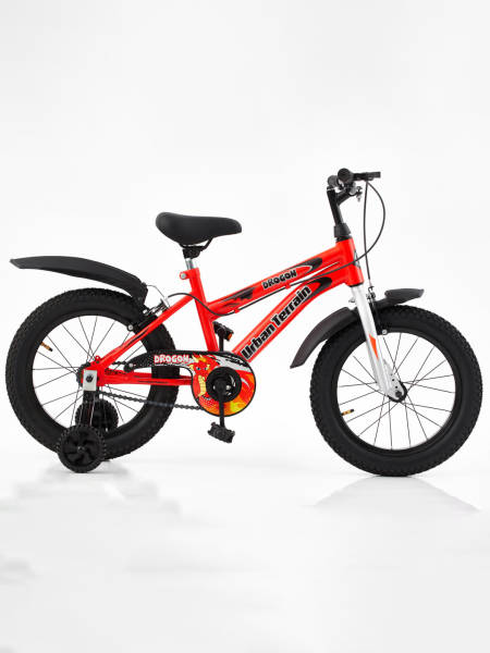 Kids Cycle Steel Single Speed 16 inch, Red, Ideal For 3.6 ft - 4.2 ft, Free Trainer Sessions and Cycling Event