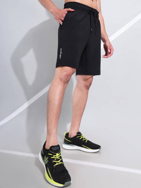 Solid Active Shorts with Side Pockets
