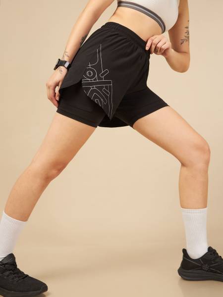 Logo Print Performance Shorts with Inner Tights