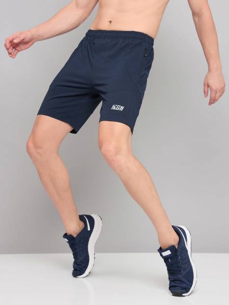 Technosport Men's Solid Active Quick Dry Textured Running Shorts
