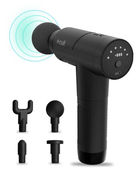 Volt Pro, Full Body Professional Gun Massager, 4500 mAh battery, QuietMotion Tech, Deep Tissue Percussions, 4 Interchangeable heads, 12 Speed levels, Silicone head, Carry Pouch.
