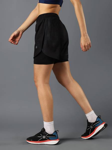 Women's Black Urban Camo Run Built-in Shorts