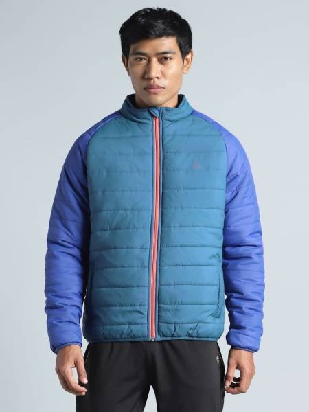 Men's Blue Colorblock Puffer Jacket