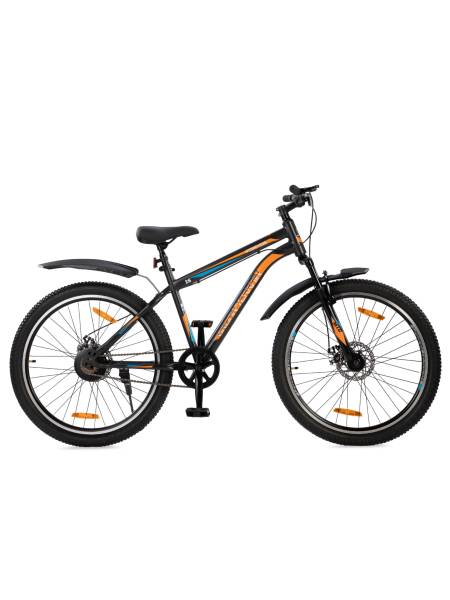 UT5001S26 Steel Single Speed 26 inch Mountain Cycle, Dual Disc Brake, Front Suspension, Double Wall Alloy Rim, Black Free Trainer Sessions, Cycling Event
