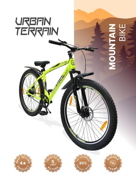 Bolt Pro Mountain Bike Steel Single Speed Cycle 27.5 inch Tyre with Dual Disc Brakes, Front Suspension, Double Wall Alloy Rim, Green, Free Trainer Sessions, Cycling Event