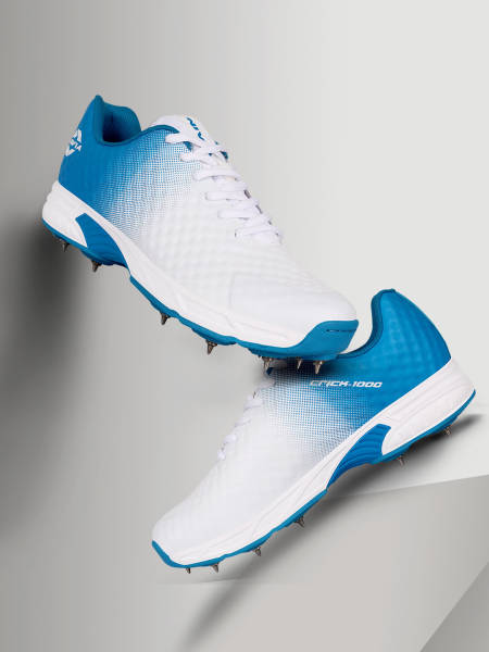 NIVIA crick-1000 (Bowling) Cricket Shoes for Men (Aster Blue/White)