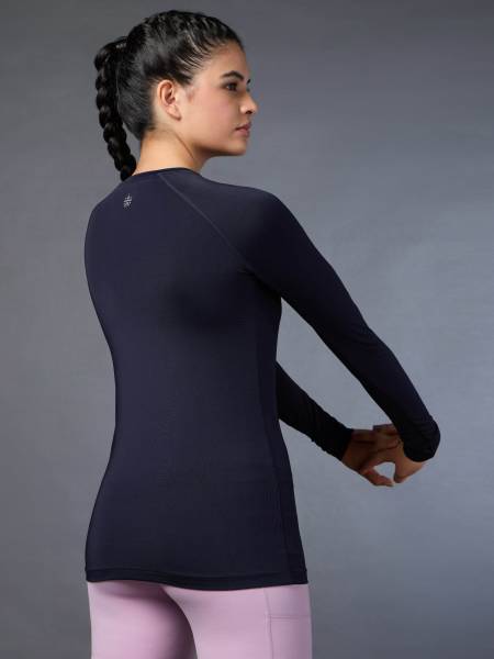 Women's Base Layer Navy Compression Running Top