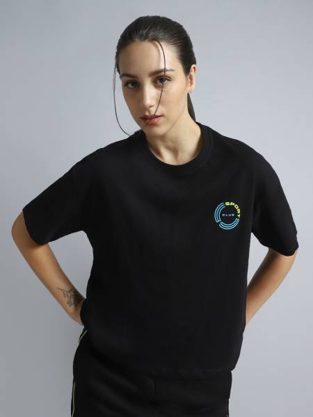 Women's Black Sports Club T-shirt