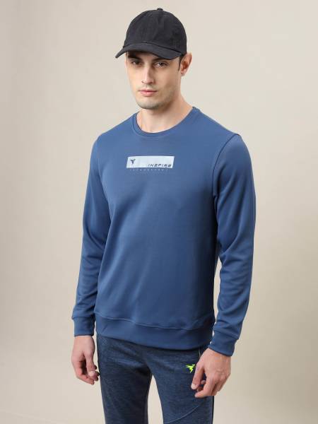 Technosport  Men's Solid Graphic Print Full Sleeve Sweatshirt