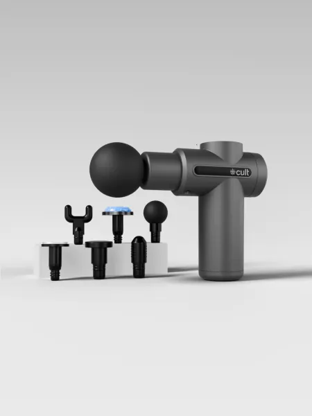 Impact X, Full Body Gun Massager with Hot and Cold Therapy, 3000mAh battery, 6 Interchangeable heads, 6 Speed levels, Silicone head, Carry Pouch.