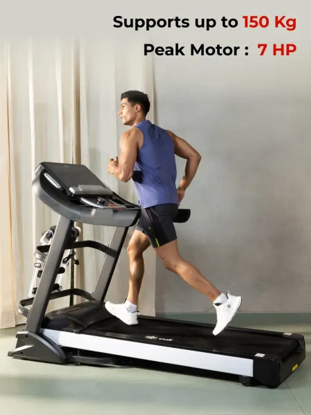 Smartrun Davie 7 HP Peak Treadmill | 15-level Auto-Incline & Massager | Max Weight-150kg | Max Speed-20kmph (with 6 Months extended warranty)