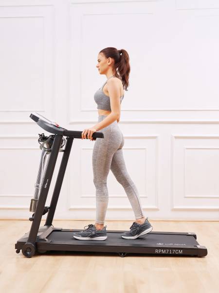 RPM717CM Carbon Mototrized Multifunction Treadmill | Max Weight Support: 90 Kg | 2 HP Peak | Speed of 14 km/hr | Black (6 Months extended Warranty only on Cultsport.com)