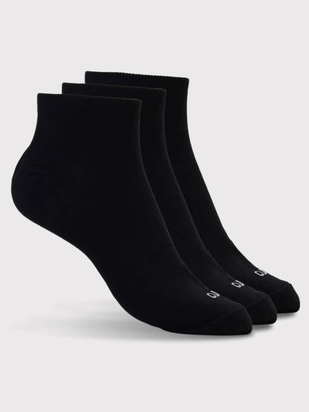 Cult Casual Men's Ankle Length Cotton Socks - Black (Pack of 3)