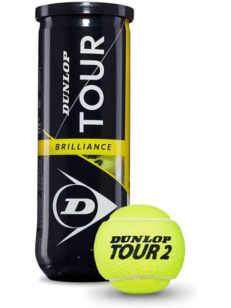 DUNLOP Tour Brilliance Tennis Balls (Green) 4 Cans | 12 Balls