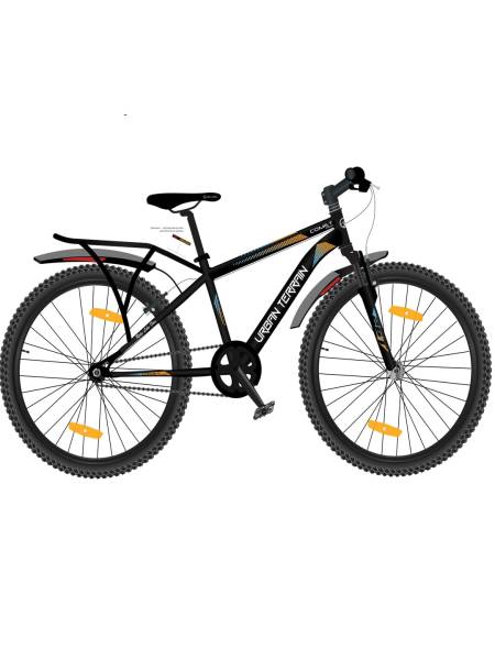 Urban Terrain Comet Pro 26 inch Steel Mountain Bike with Dual Disc Brake and Front Suspension, Black