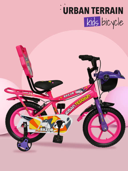 Kids Cycle Steel Single Speed 14 inch, Pink, Ideal For 2.5 ft - 3.5 ft, Free Trainer Sessions and Cycling Event