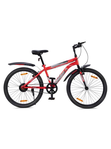 ROKKPRO24TRED Steel Single Speed 24 inch Mountain Cycle Red, Free Trainer Sessions, Cycling Event