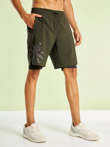 Graphic Running Shorts with Inner Tights