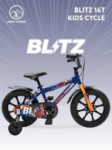 Kids Cycle Steel Comes with Rigid Fork, Mag Wheels, Caliper Brakes brakes, Chain Guard and Training Wheel,Ideal For 3.6 ft - 4.2 ft, Blue