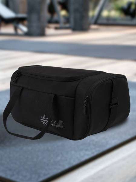 Cult 25 Litre Gym/Duffle Bag for Men & Women | Duffle Bag with Side Pocket & Shoulder Strap | Comfortable Handle | Black