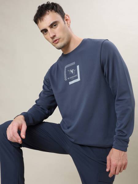 Technosport  Men's Solid Graphic Print Full Sleeve Sweatshirt