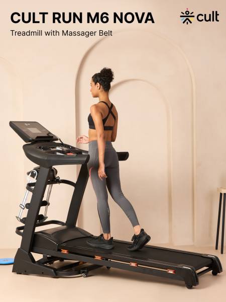 Cultrun M6 Nova 6 HP Peak Treadmill | 15-level Auto-Incline & Massager | Max Weight-140kg | Max Speed-18kmph (6 months extended warranty only on Cultsport.com)