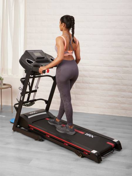 HRX Rhoden 3.25 HP Peak Treadmill | 3-level Manual-Incline & Massager | Max Weight-110kg | Max Speed-14.8kmph | 1 Year Warranty (6 months extended Warranty only on Cultsport.com)