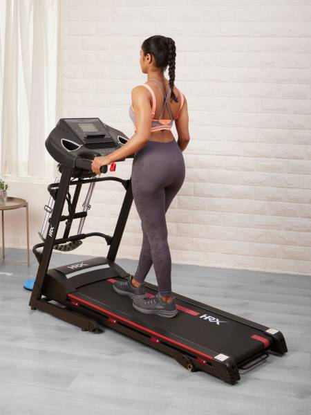 HRX Rhoden 3.25 HP Peak Treadmill | 3-level Manual-Incline & Massager | Max Weight-110kg | Max Speed-14.8kmph | 1 Year Warranty (with 6 Months extended warranty)