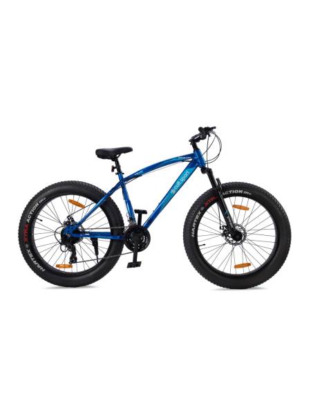 Monstro26T21SBlUE Steel 21 Speed Shimano Gear 26 inch Fat Bike, Dual Disc Brake, Free Trainer Sessions, Cycling Event
