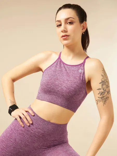 Purple Seamless Medium-Support Sports Bra