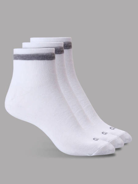 Cult Casual Men's Ankle Length Cotton Socks - White (Pack of 3)