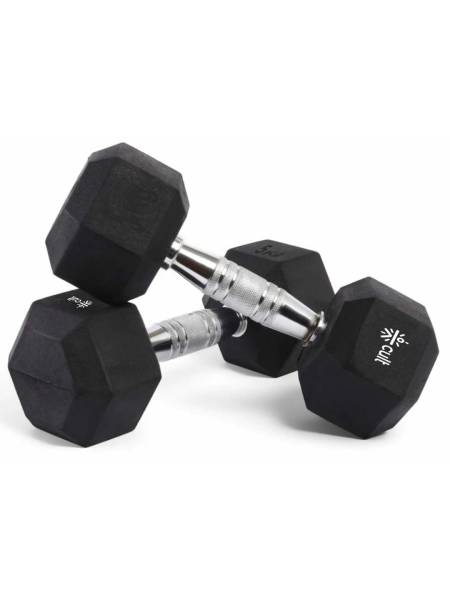 Cult 12.5Kg Hex Dumbbells For Home & Gym Exercises, Set of 2, (Black)
