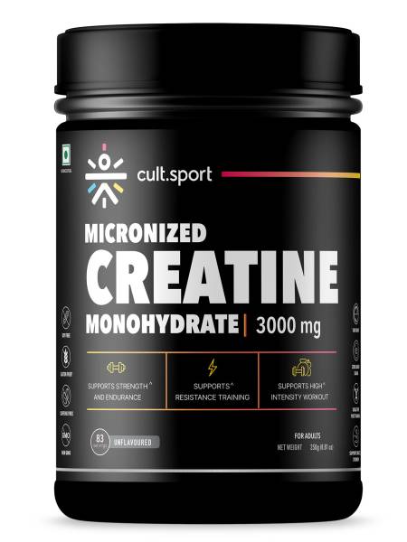 Cultsport Creatine Monohydrate  250 g | Micronised | 100% Vegetarian | Unflavoured |  Dairy-Free | Gluten-Free