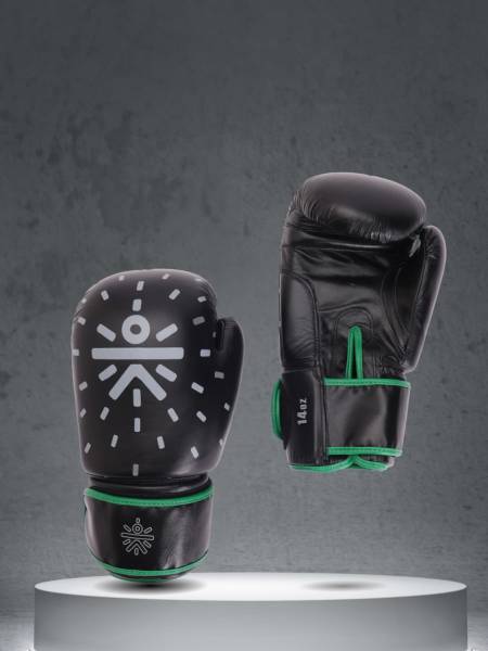 Cult Boxing Gloves for Men & Women | Foam Padding | Punching Bag Gloves for Boxing, Training, Kickboxing, Muay Thai, MMA | Black-Green