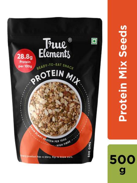 True Elements Protein Mix,Roasted Pumpkin Watermelon Almonds and SOYA Nuts, Veg Protein Seeds 500gm