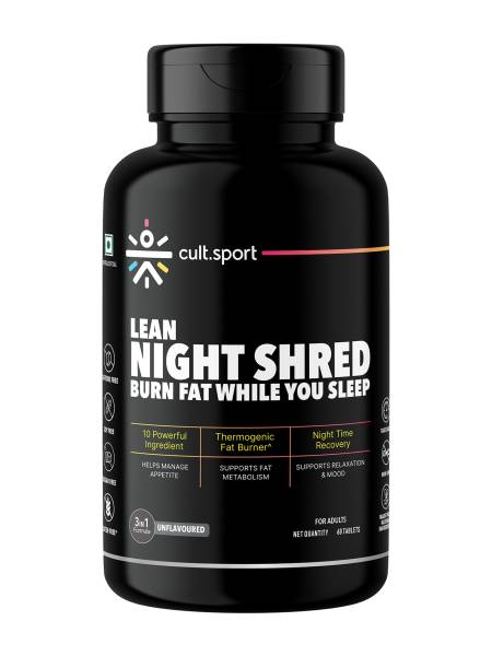 Lean Night Shred | 13 Powerful ingredients | Promotes relaxation & reduce stress, Caffeine-Free, Metabolism Booster, Burns Calories, 60 Tablets