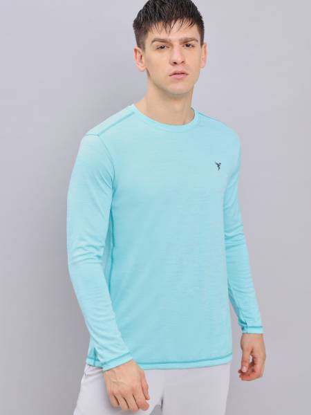 Technosport Men Solid Crew Neck Full Sleeve Active T-Shirt