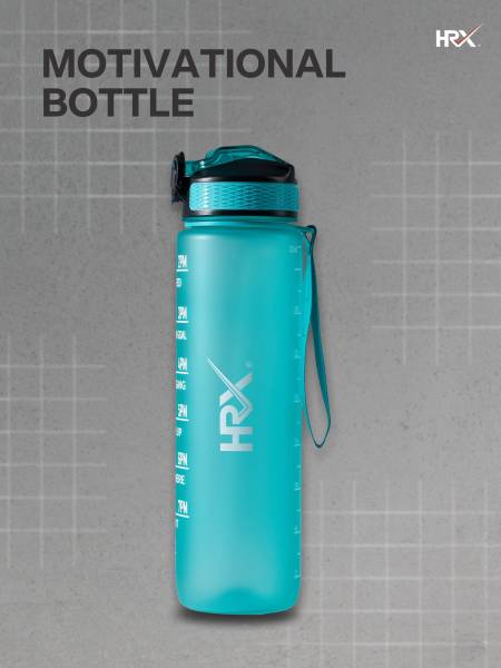 HRX Motivational Water Bottle | 1 Litre Sipper Bottle For Adults, Kids | Time Mark Sipper With Straw | For Gym, Office, Home, School Water Bottle | Mint Green