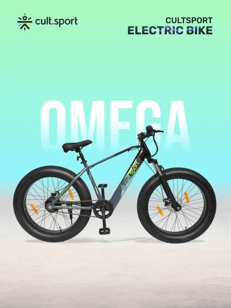 OMEGA26TBLACK with 4.5 hrs Fast Charge, Cycling Event, BLDC Motor 26 inches Single Speed Lithium-ion (Li-ion) Electric Cycle, Ideal for Unisex, 13+ Years