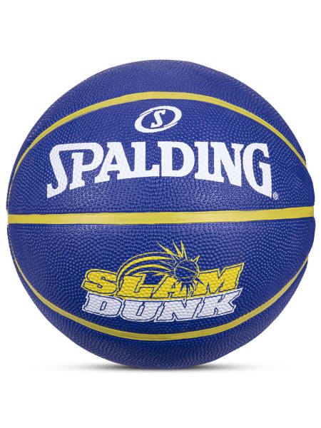 SPALDING Slamdunk Rubber Basketball (Blue, Size: 5)