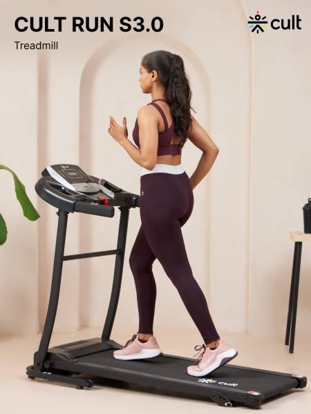 Cultrun S3.0 3HP Peak Treadmill | 3-level Manual-Incline | Max Weight-100kg | Max Speed-10kmph (6 months extended warranty only on Cultsport.com)