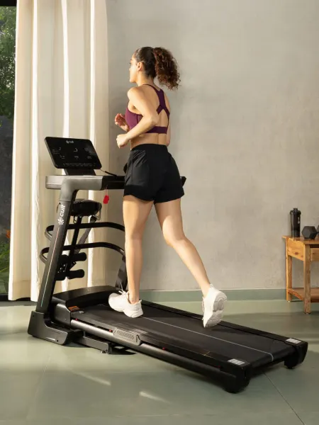 SmartStrideSprint BLDC Motor (6HP Peak) Treadmill with Massager | Max Weight: 140kg | 15 Level Auto Incline (with 6 Months extended warranty)