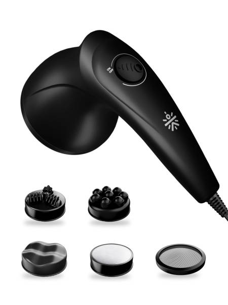 Cult Deep Sense Corded Electric Hammer Full Body Massager with 4 Interchangeable Heads +1 Protective Mesh Cover and Adjustable Speed Settings for Pain Relief and Relaxation.