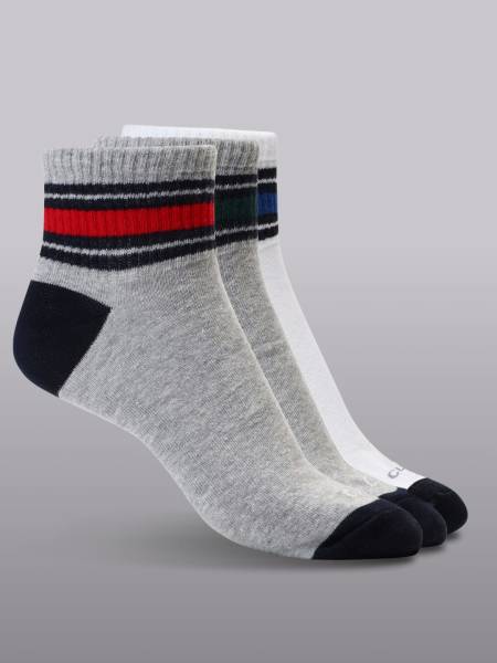 Cult Sports Men's  Ankle Length Cotton Socks - Multicolour (Pack of 3)