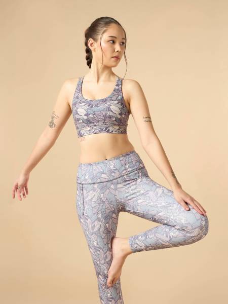 Women's Zen Garden All-Over Print Medium Support Purple Bra