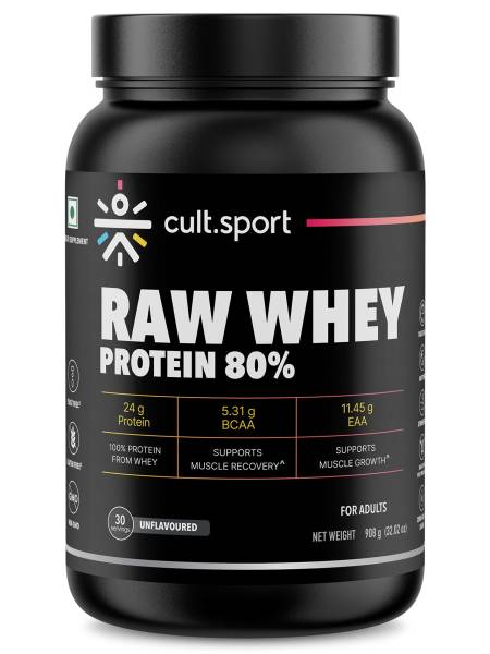 Raw Whey Protein 80% - 908g | Protein Powder for Men & Women | Reforms Strength, Muscle Growth & Recovery | 24g Protein Per Serving | Unflavoured Concentrate